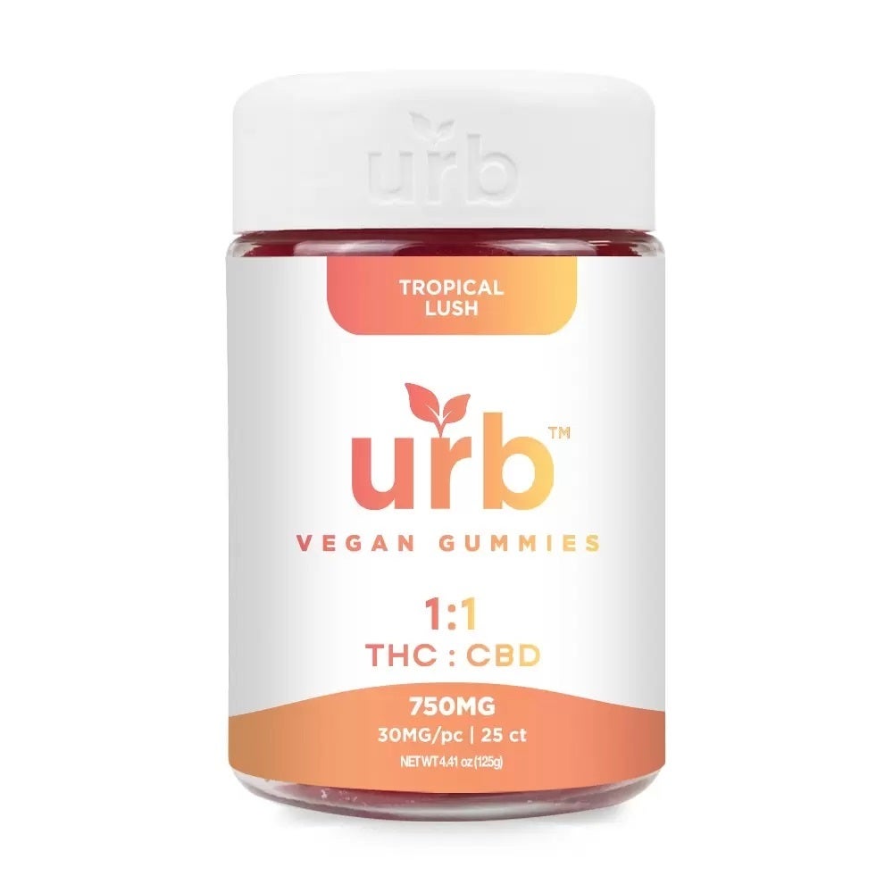 Urb THC CBD Gummies 750mg Tropical Lush BeMe Natural